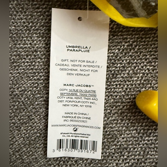 Marc Jacobs Daisy Parfums Takashi Murakami Umbrella Floral Clear Yellow New - Picture 11 of 11